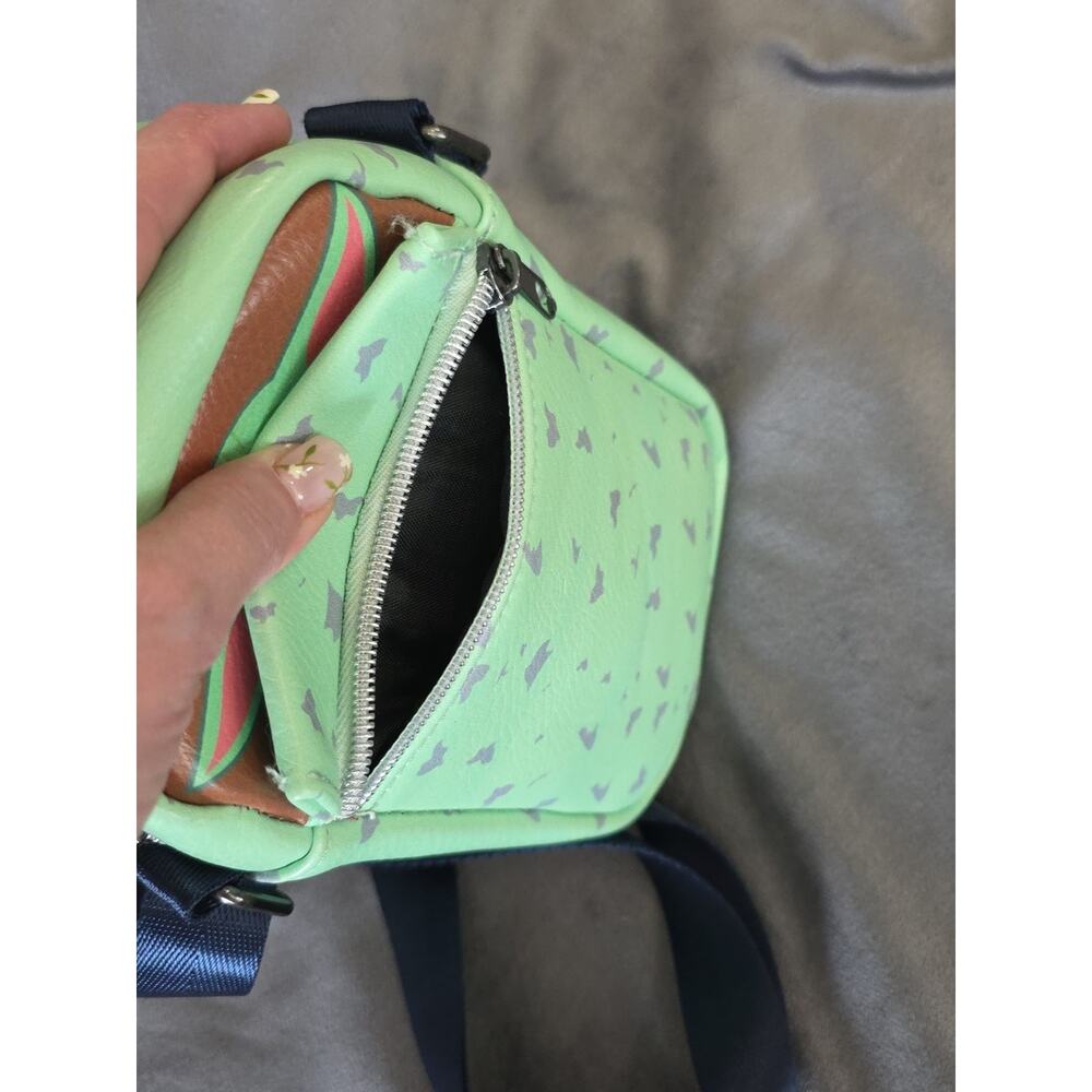 Baby Yoda Star Wars Grogu Crossbody Bag Purse Green With Dark Blue Strap - Picture 3 of 13